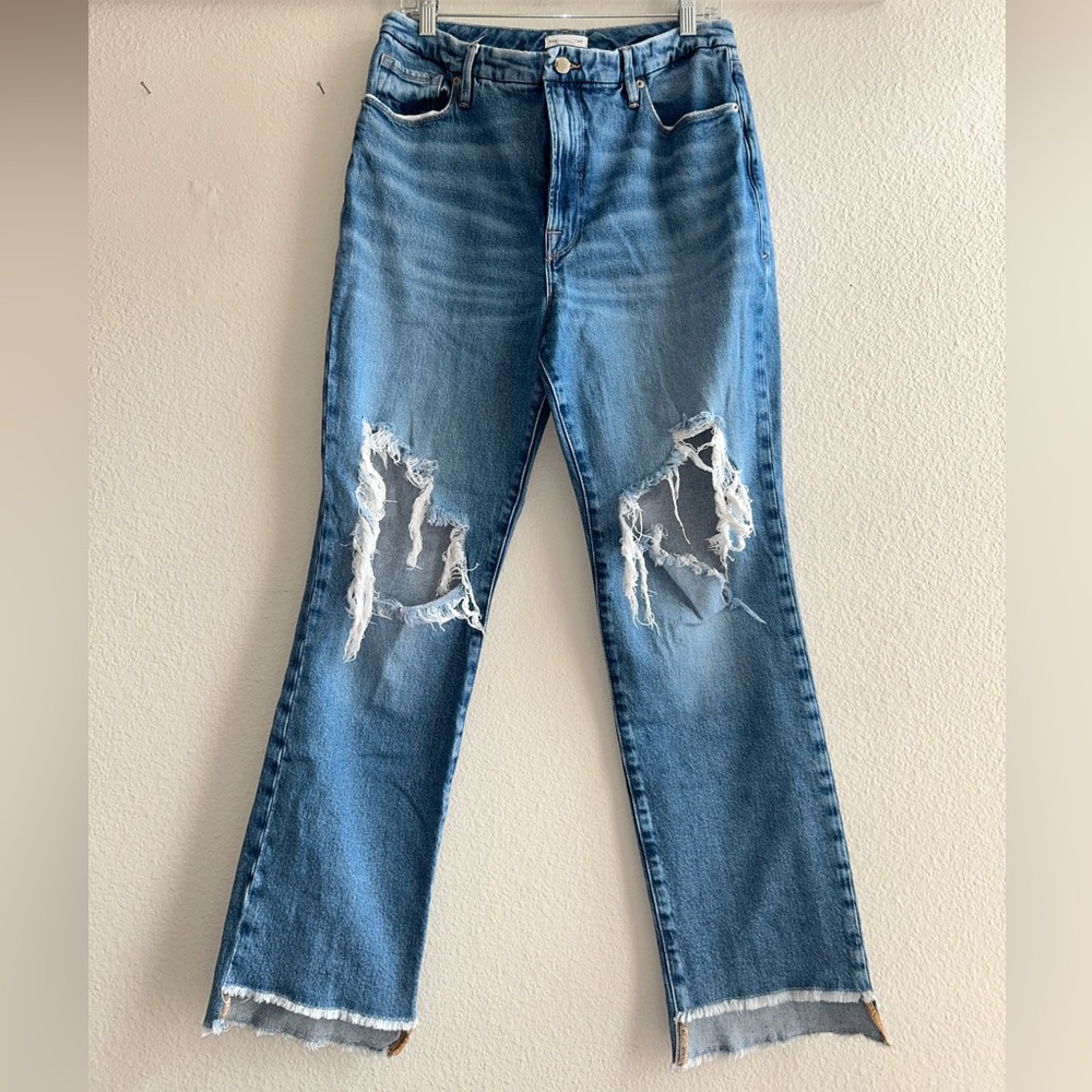 Good American Blue Straight Leg Jeans